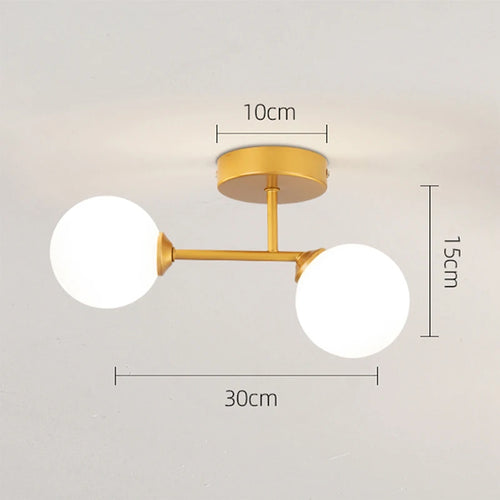 led plafonnier décor intérieur chambre salon couloir boule nordique