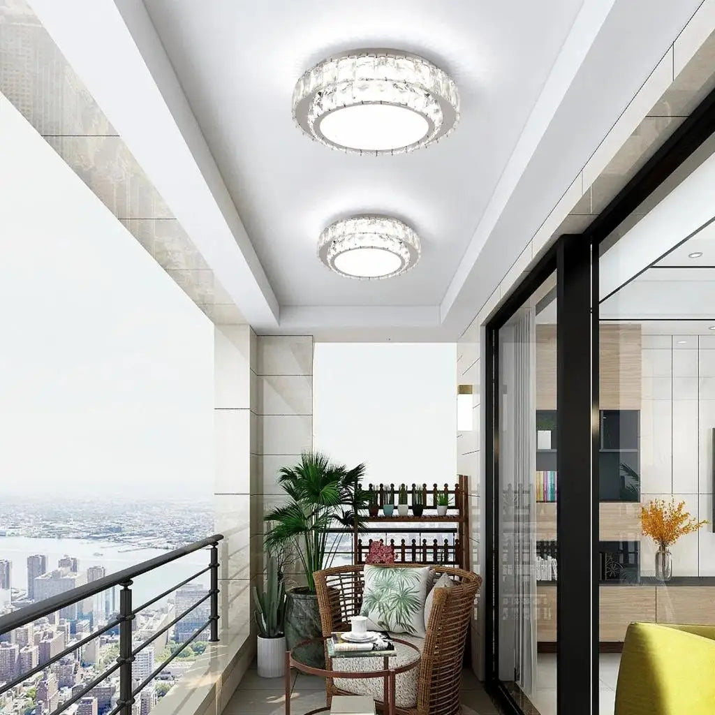 plafonnier led en cristal nordique moderne pour intérieur - vue 5 sur 8