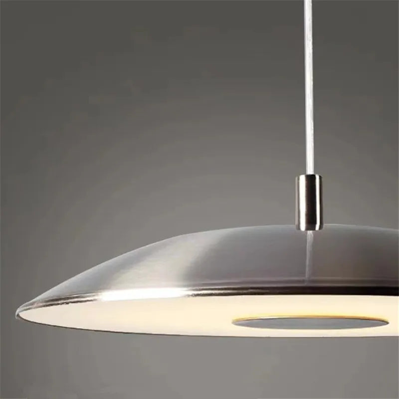 suspension scandi simple design ovni lumière décoration maison argent - vue 6 sur 6