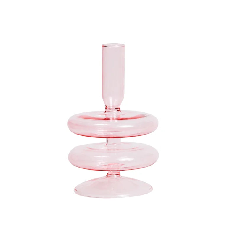 bougeoirs coniques en verre pour décoration de table de mariage - vue 16 sur 32