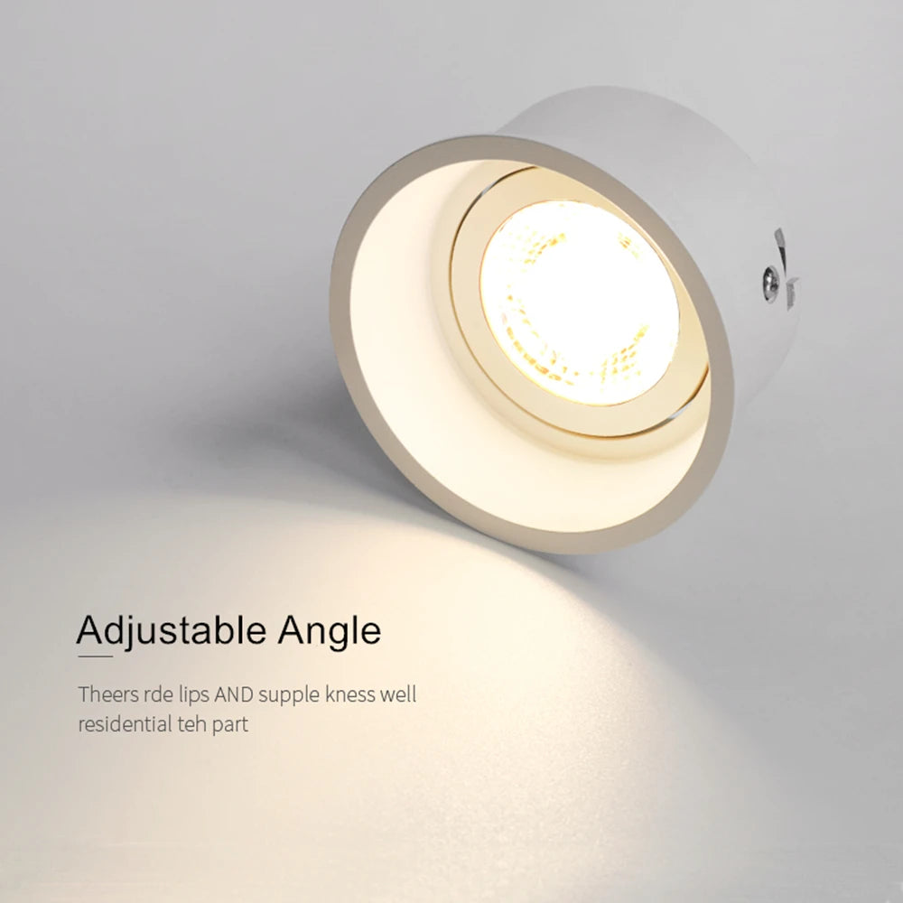 spot led rond encastrable anti-éblouissement réglable décoratif - vue 3 sur 6