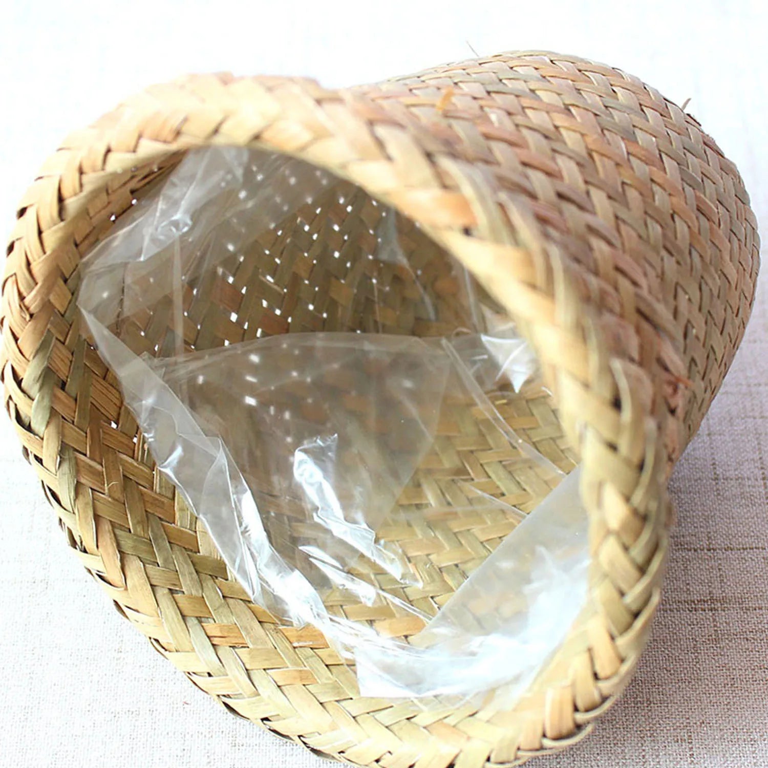 panier à fleurs en rotin fait main pour décoration murale et rangement - vue 6 sur 8
