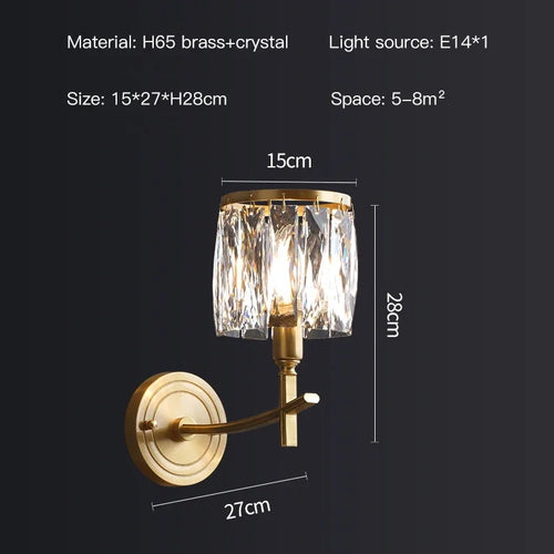 Moderne luxuriöse Kristall-LED-Wandleuchte kreativ - vue 8 sur 7