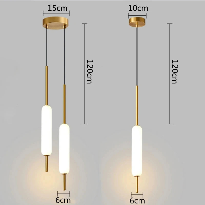lampe suspendue moderne nordique en métal et verre double tête - vue 7 sur 10