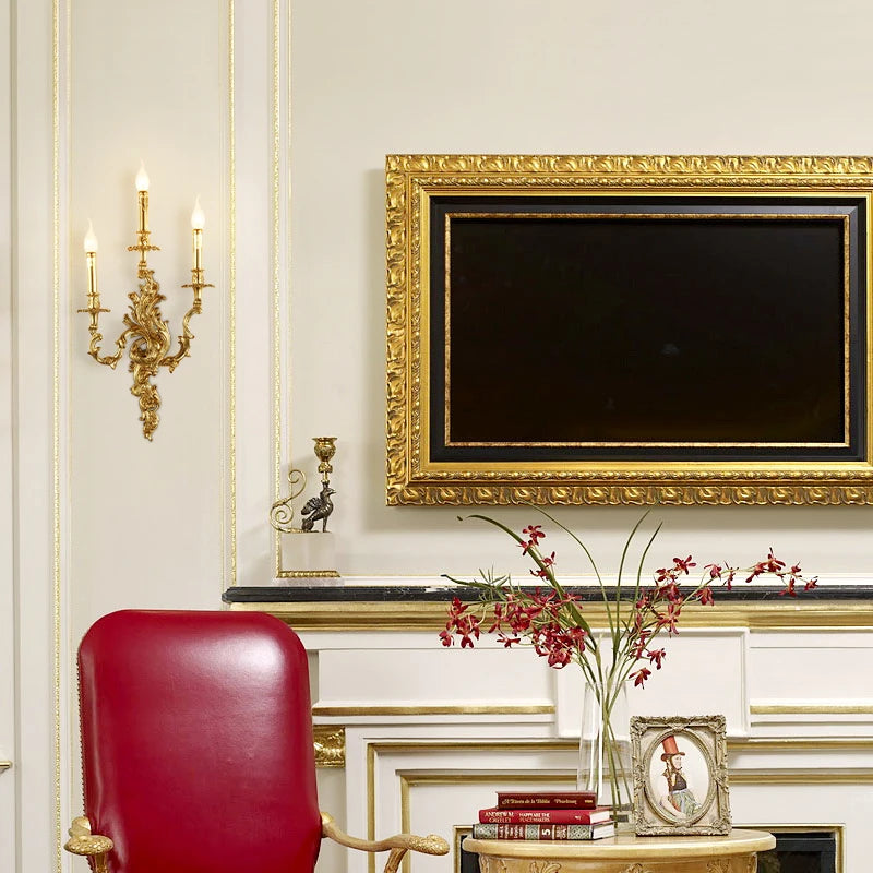 Applique murale royale luxe laiton antique cuivre - vue 3 sur 10