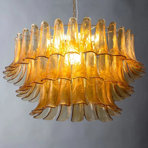 AiPaiTe lustre en verre LED scandinave pour salon salle à manger chambre lustre en verre ambre vintage américain