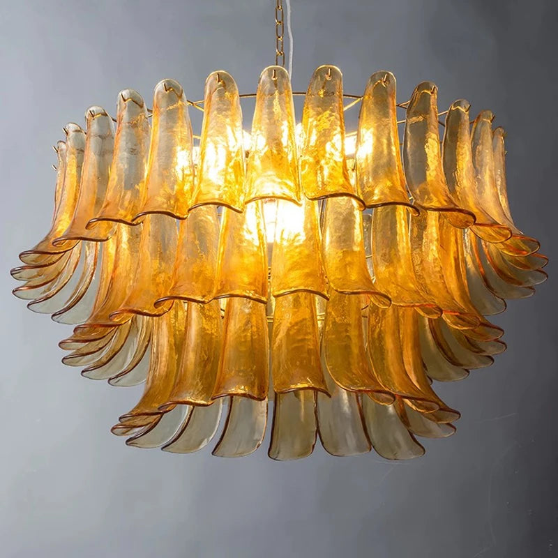 AiPaiTe lustre en verre LED scandinave pour salon salle à manger chambre lustre en verre ambre vintage américain - vue 7 sur 14