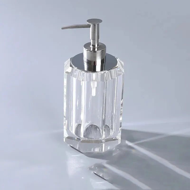 distributeur de savon liquide en cristal transparent pour salle de bain - vue 18 sur 20