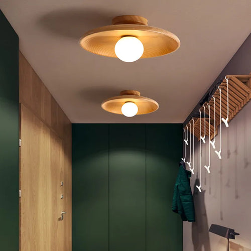 Lustre plafond led bois moderne