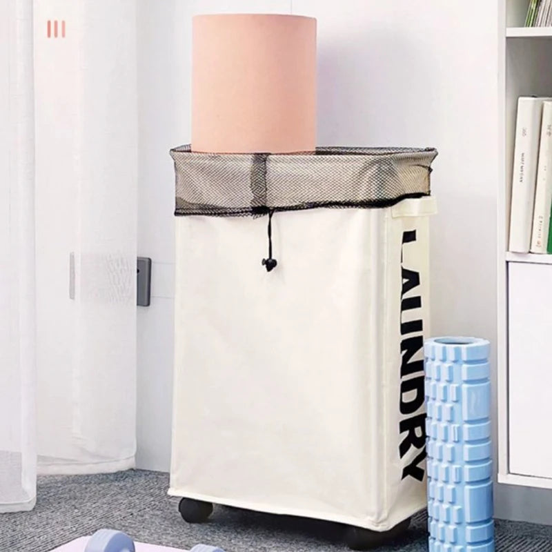 panier à linge pliable avec roulettes pour rangement divers - vue 4 sur 8