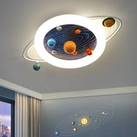 Deckenleuchte Sandyha für Kinder mit Astronauten und Planeten LED