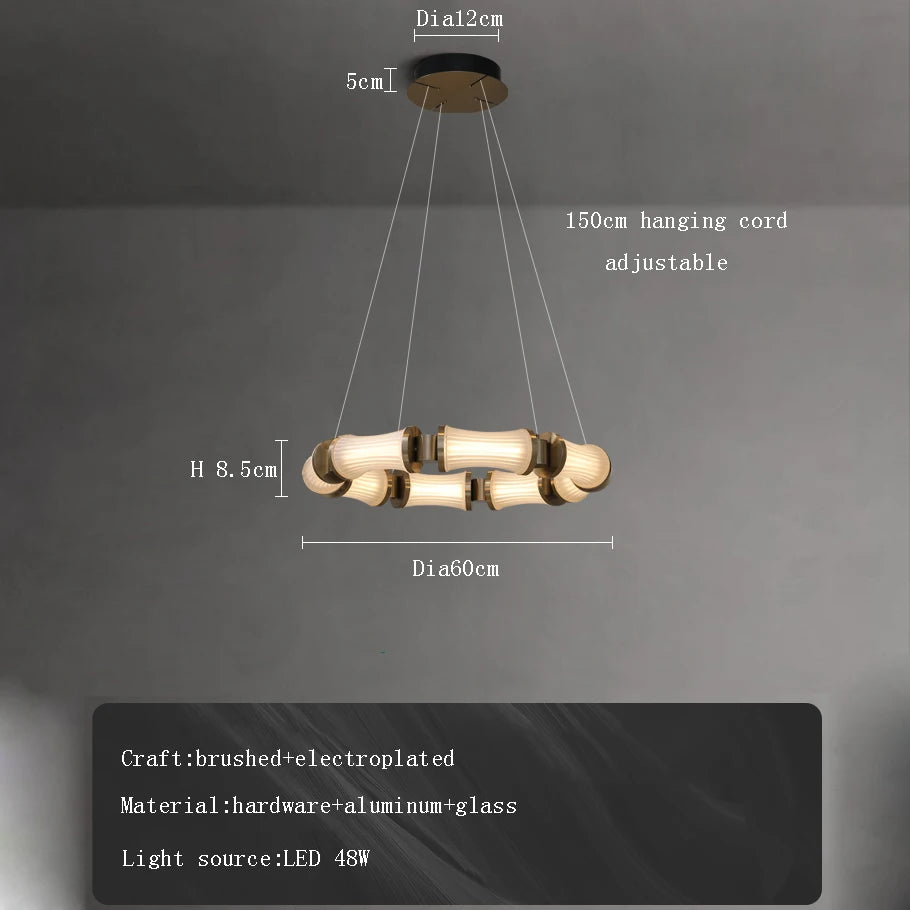 lustre led en verre design moderne de luxe