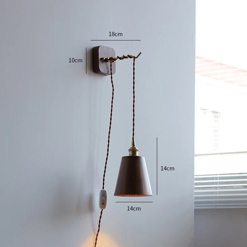 Moderne Wandleuchte aus Nussbaum für Schlafzimmer und Wohnzimmer - vue 11 sur 23