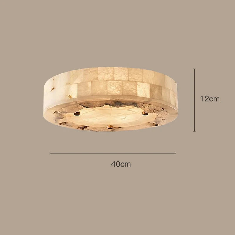 plafonnier luxueux en marbre naturel suspendu grand luminaire - vue 6 sur 9