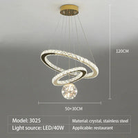 lustre moderne en cristal à led avec finition dorée étoile
