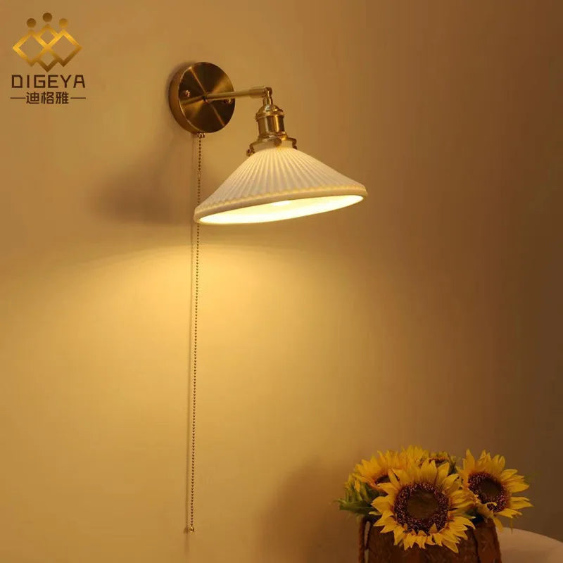 LED-Wandleuchte im antiken Stil mit Zugschalter - vue 3 sur 10