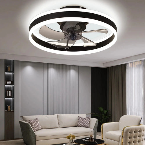 Plafond moderne à LEDs ventilateur lumières synchronisation ventilateur électrique chambre décor ventilateur lampes suspendues pour plafond moderne décoration de la maison