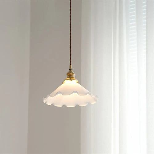 Pendelleuchte aus Messing und Glas – ideal für Loft - vue 4 sur 6