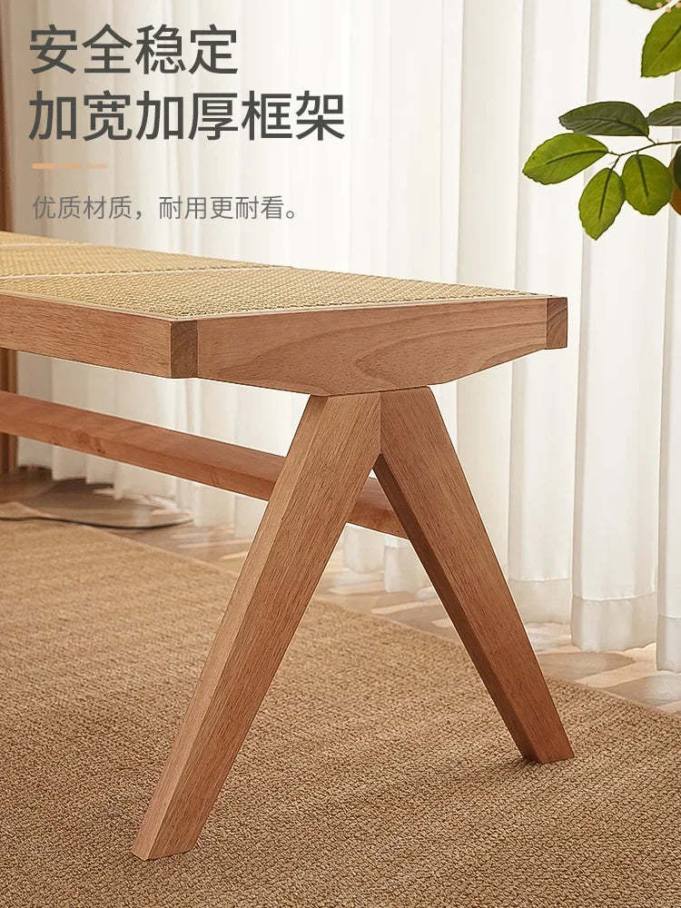 banc en rotin massif pour usage polyvalent et moderne - vue 5 sur 17