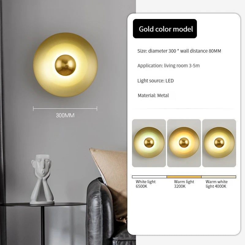 applique murale led ronde moderne pour décoration de luxe - vue 8 sur 11