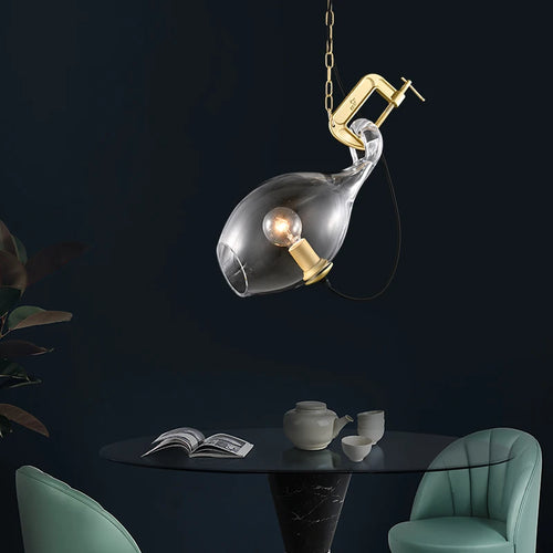 Moderner Glas-Kronleuchter für Bar und Wohnzimmer Design - vue 3 sur 7