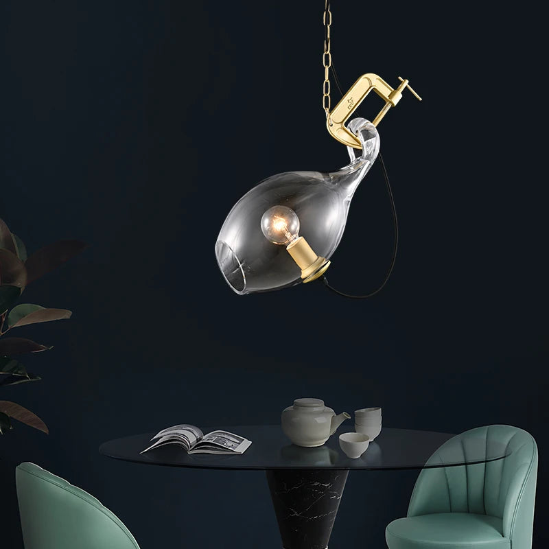 Moderner Glas-Kronleuchter für Bar und Wohnzimmer Design - vue 3 sur 7