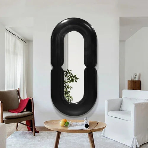 miroir mural ovale décoratif style nordique pour chambre - vue 14 sur 15