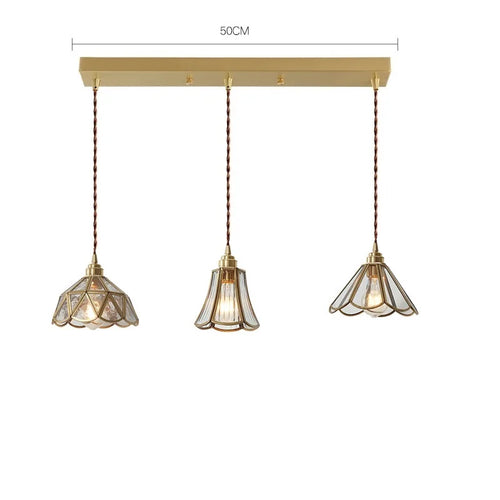 Nordische LED-Pendelleuchte aus Glas und goldenem Körper - vue 18 sur 20