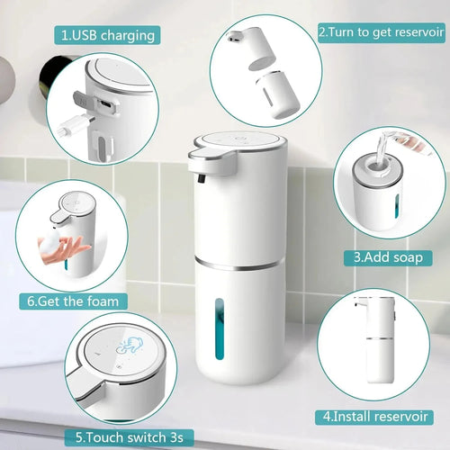 distributeur de savon automatique moussant rechargeable sans contact