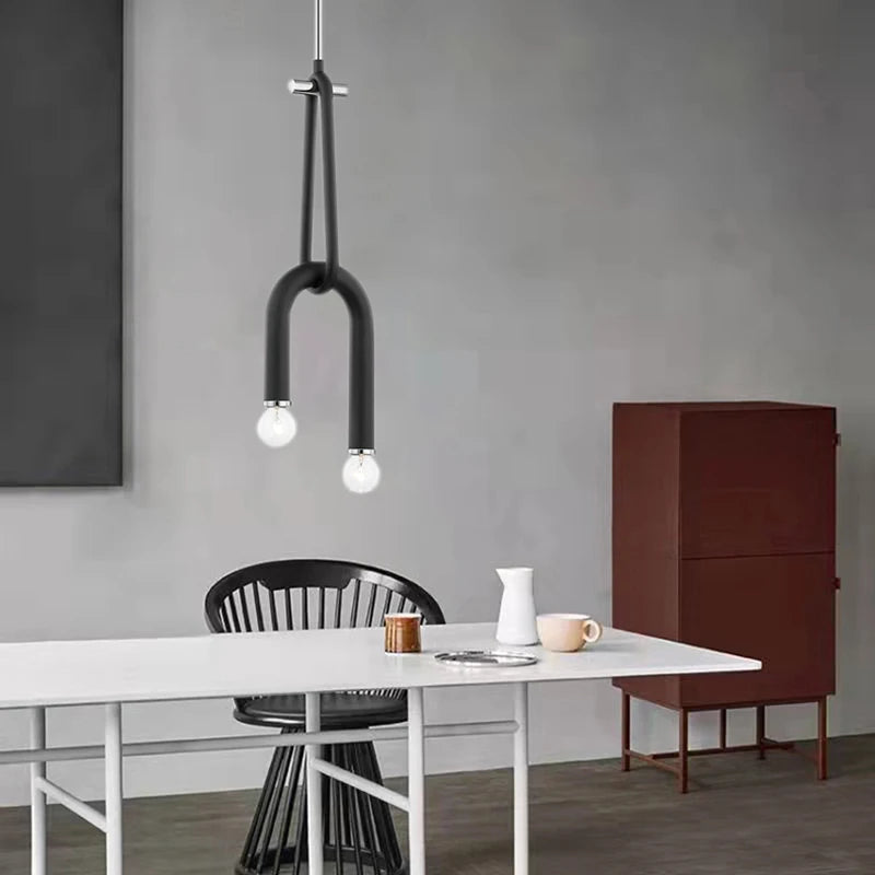 lustre créatif à deux ampoules hauteur réglable - vue 4 sur 8