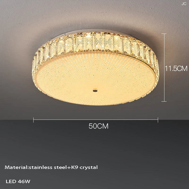 plafonnier led en cristal de luxe au design moderne de haute qualité