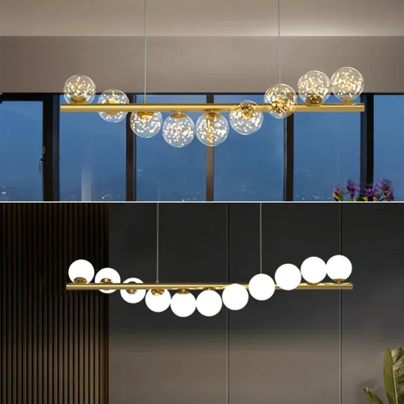 lustre moderne boule de verre éclairage de décoration suspendu