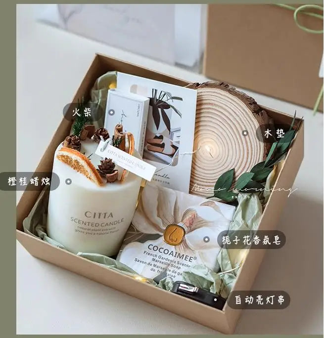 coffret cadeau bougies aromathérapie fait main pour anniversaire - vue 6 sur 7
