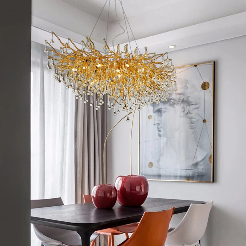 lustre en cristal pour éclairage créatif et décoration élégante - vue 4 sur 8