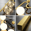 lustre moderne sandyha led avec bande longue et boule de verre