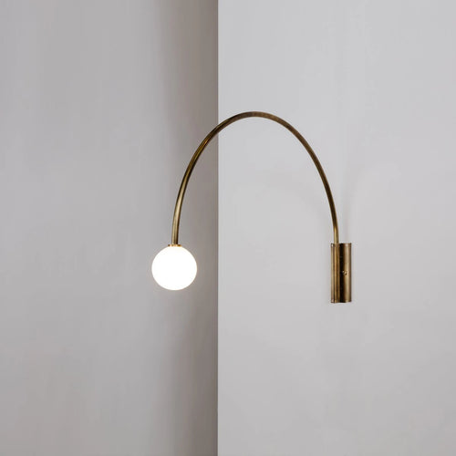 Gebogene LED-Wandleuchte aus goldfarbenem Metall G9 - vue 3 sur 9