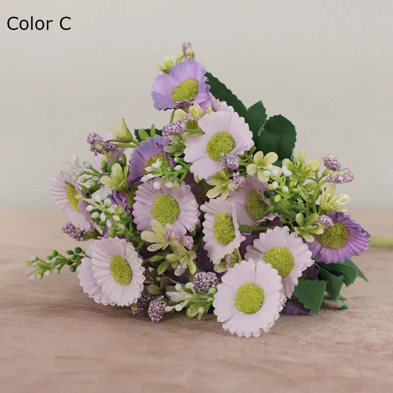 six fleurs artificielles chrysanthème pour décoration de mariage - vue 12 sur 12