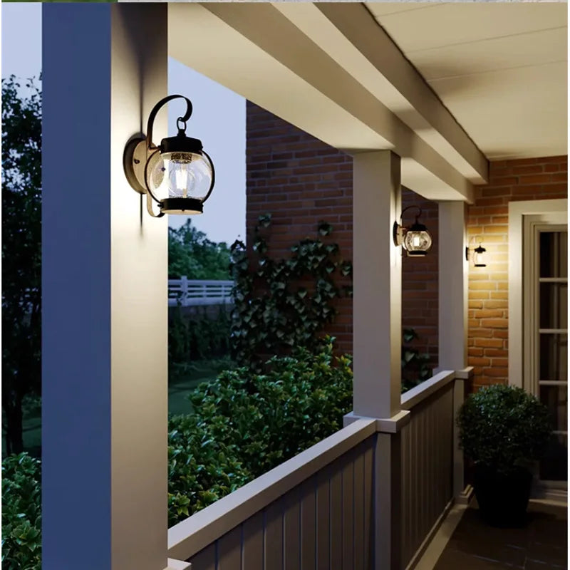 applique murale rétro américaine imperméable pour extérieur paysage cour café balcon - vue 5 sur 7