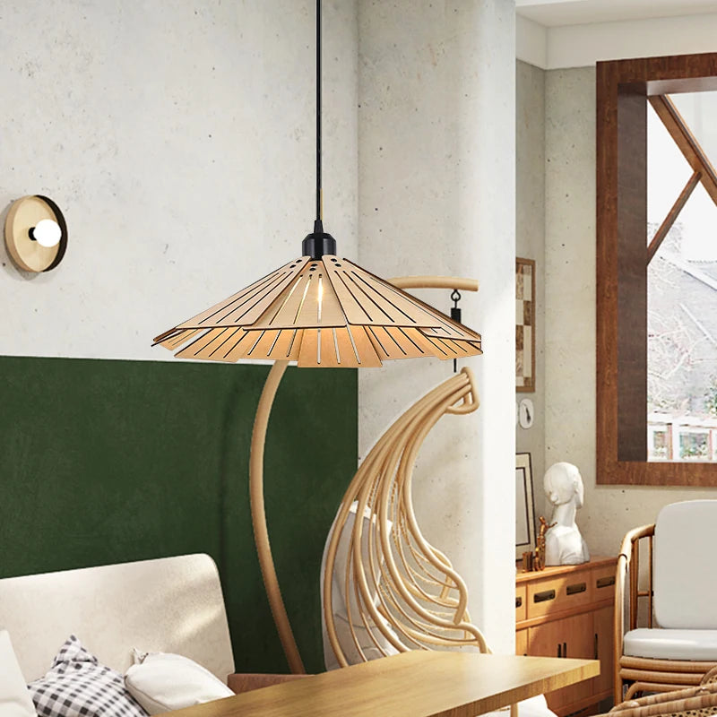 plafonnier en bois rétractable pour décoration intérieure lumineuse - vue 6 sur 18