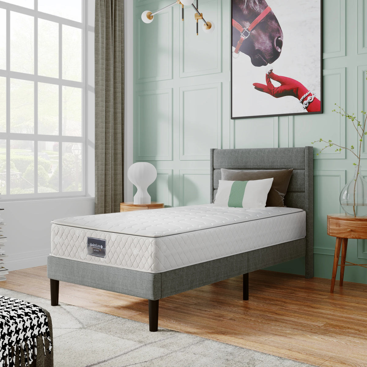 VSOGA spring core mattress, 7 zones cold foam mattress, 90x200cm, 100% Oeko-Tex, hardness H3, 25cm height, 100 Nights sample sleep
