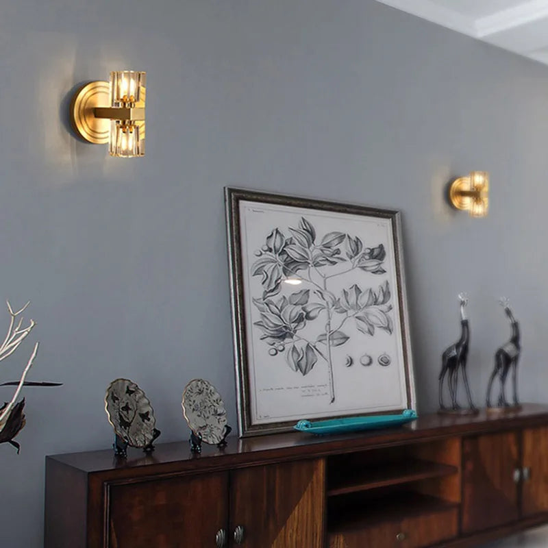 Applique murale design dorée en verre post-moderne pour chambre à coucher - vue 7 sur 7