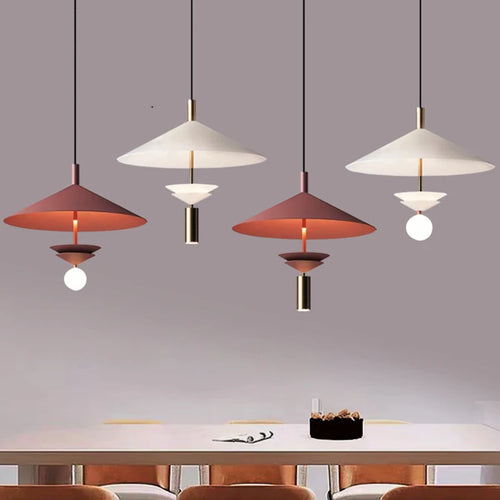 Postmoderne minimalistische Pendelleuchte in Ufo-Form - vue 7 sur 10