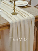 Chemin de table coton gaze bohème décoration mariage