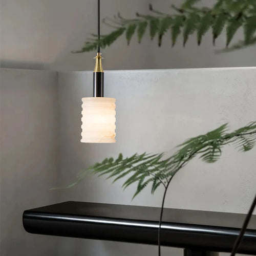 Chinesischer Marmor-Kronleuchter im modernen minimalistischen Stil für Restaurant und Bar - vue 3 sur 7