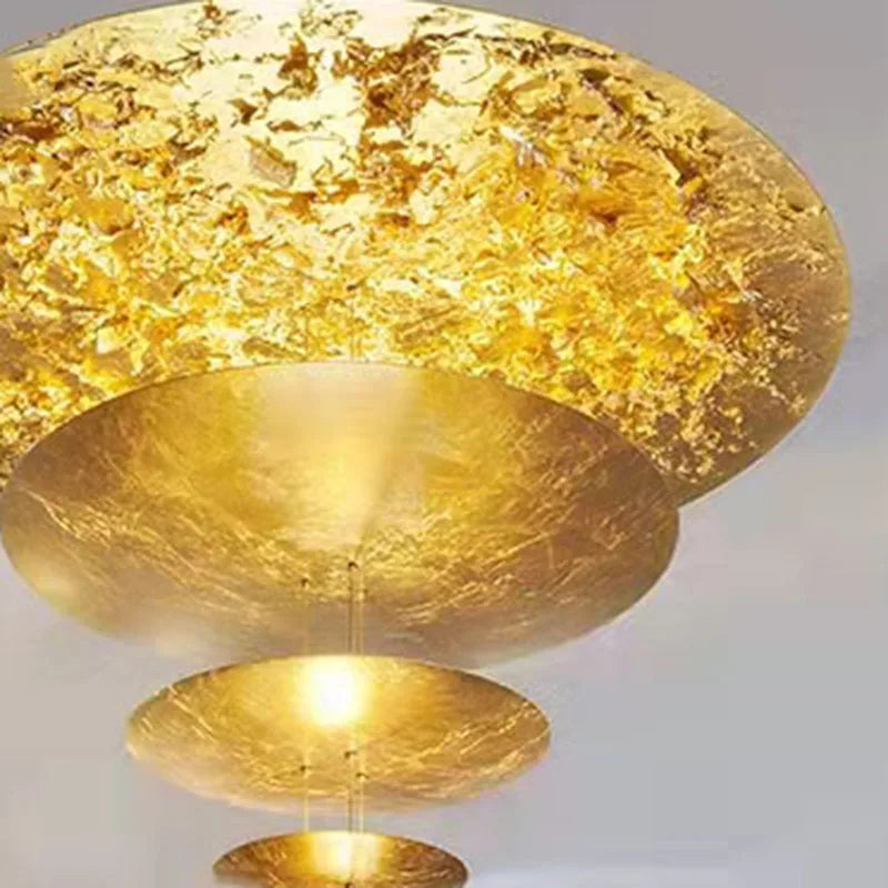 suspension lumineuse ronde luxe fil réglable scintillant - vue 6 sur 7