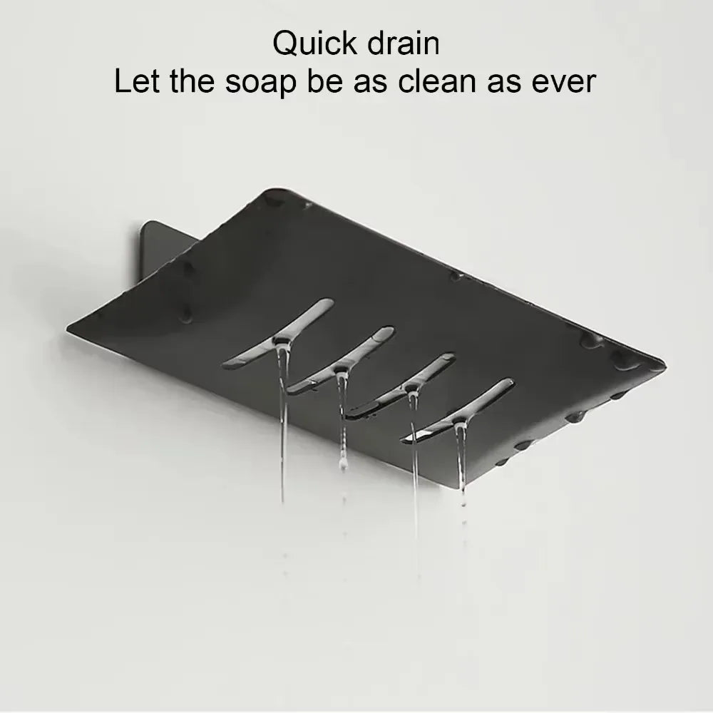 porte-savon autocollant en acier inoxydable avec drain pour douche et cuisine - vue 10 sur 9
