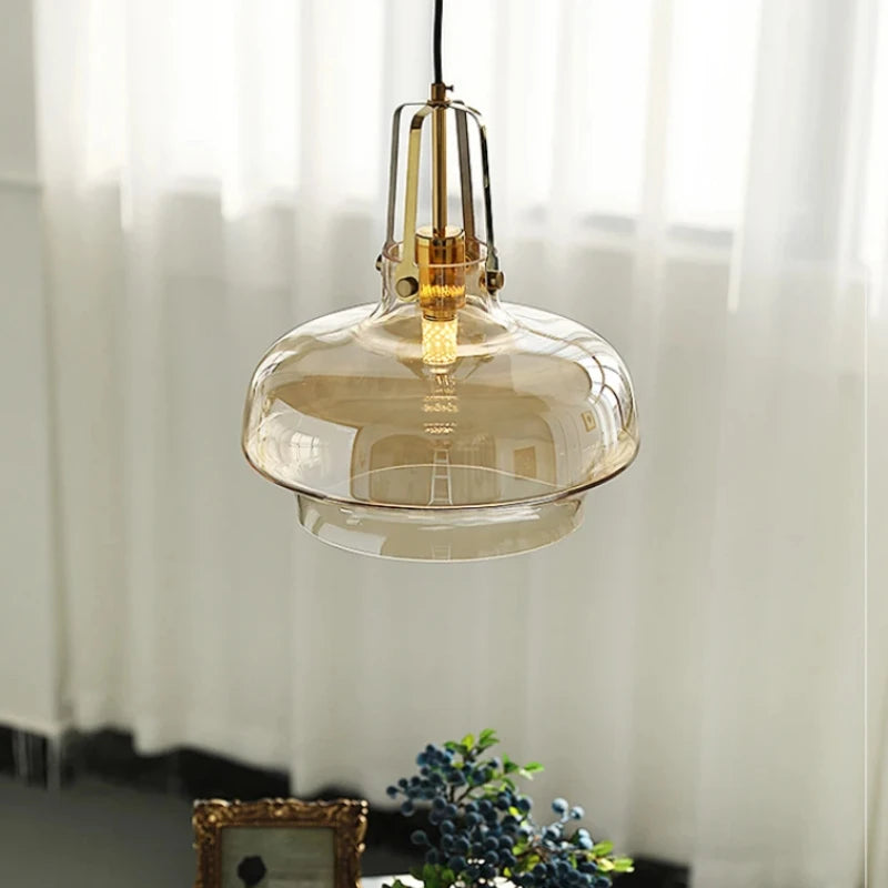 lustre en verre vintage design moderne pour décoration intérieure