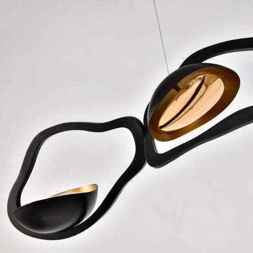 Lustre design noir et cuivré moderne - vue 7 sur 9