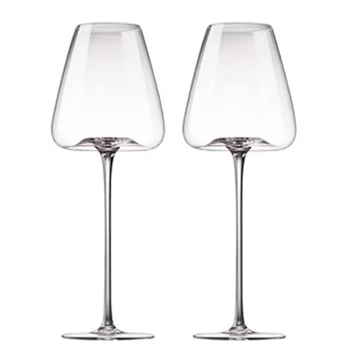 Lot 2 verres vin pied long soufflés elegants