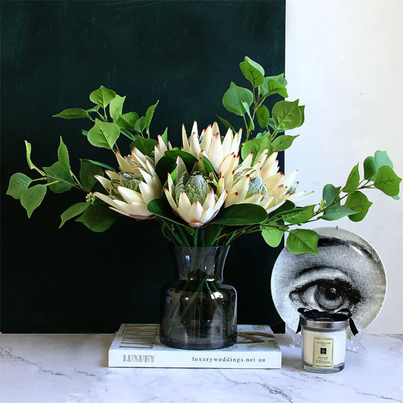 branche de protea cynaroides fleurs artificielles pour jardin et décoration - vue 4 sur 12